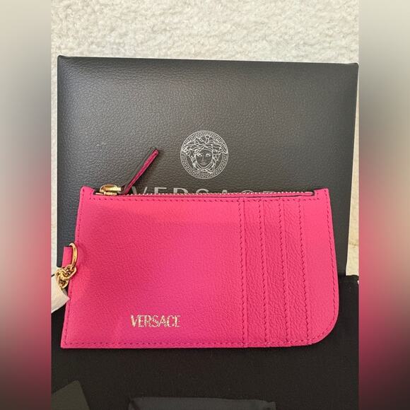 Versace Pink Medusa Women's Small Bag Wallet Keychain - Picture 4 of 7
